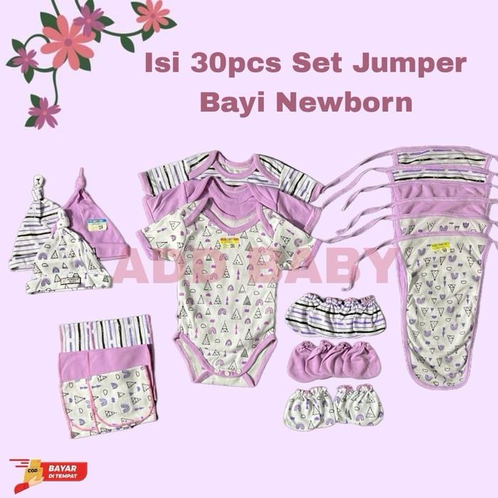 30pcs paket hemat bayi NEWBORN set jumper series ungu lilac