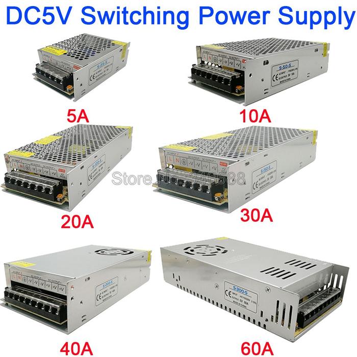 5V Regulated Switching Power Supply 5A 10A 20A 30A 40A 60A AC110V /