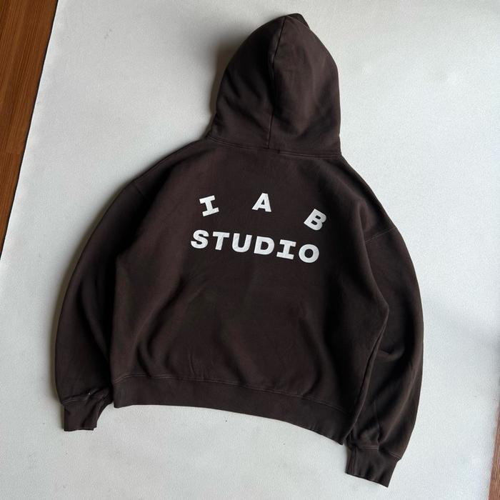 Boxy hoodie dark brown tebal padat by IAB STUDIO