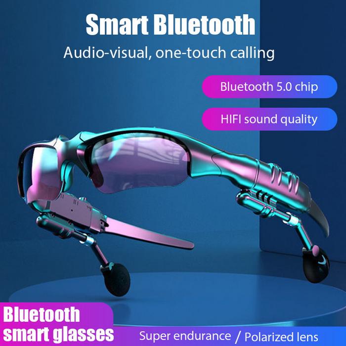 Matei Smart Glasses Wireless Bluetooth 5.0 Sunglasses Outdoor Sport Hands-Free Calling Music Anti-Bl