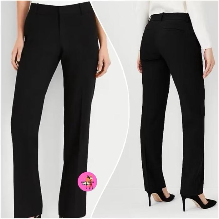 BYBY A.BYER BCX Celana Formal Lurus Straight Wanita Mide Rise Hitam Celana Kerja Wanita Elegan dan N