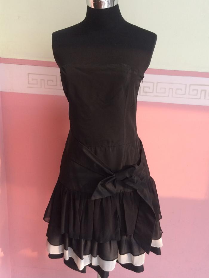 [Zara Basic] Midi Dress Black Asli Original Party Dress Gown Gaun