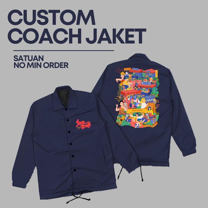 Jacket Jaket Coach Custom SABLON Satuan/Lusinan