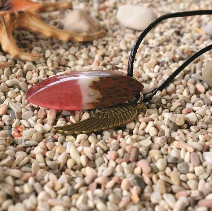 JS Etnic Kalung Etnik Glow in The Dark Merah Resin Desain Unik & Menarik Cocok untuk Gaya Daily