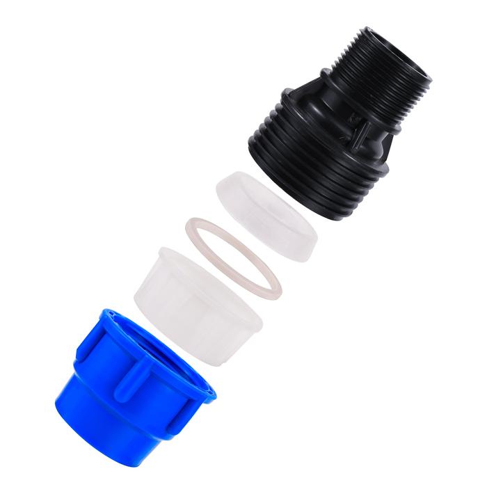 Black 1/2" 3/4" 1" Thread to 20/25/32mm HDPE Pipe Connector PE PVC