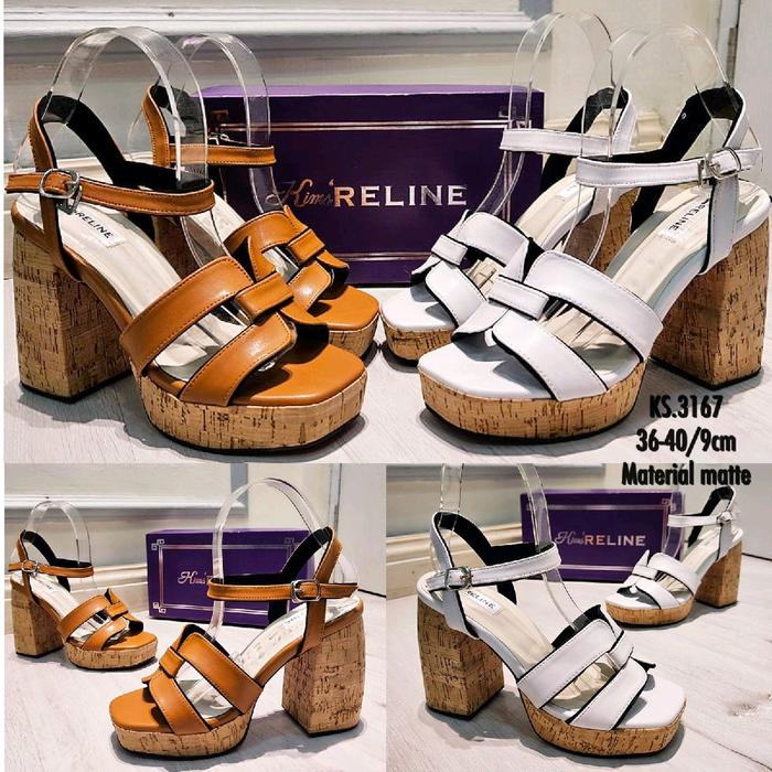 KS.3167 heels kimsreline chunky 9cm bestseler Wanita
