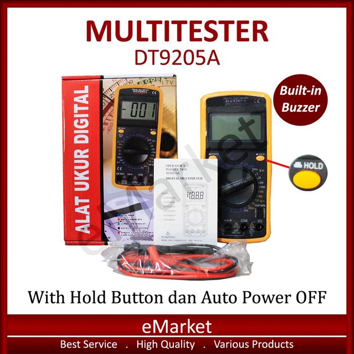 Multitester DT9205A - Avometer - Multimeter - Multi Tester Digital DT