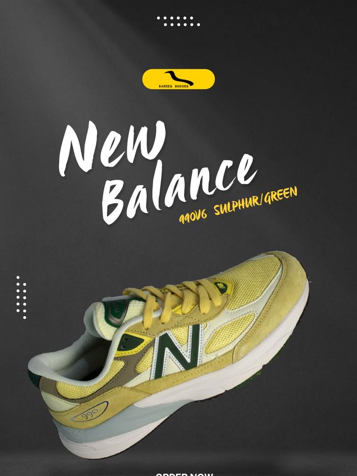 SEPATU CASUAL RUNNING NEW BALANCE 990 SULPUR GREEN