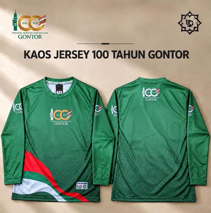 Kaos Jersey 100 Tahun Gontor Original | Jersey Santri Alumni Gontor Lengan Panjang