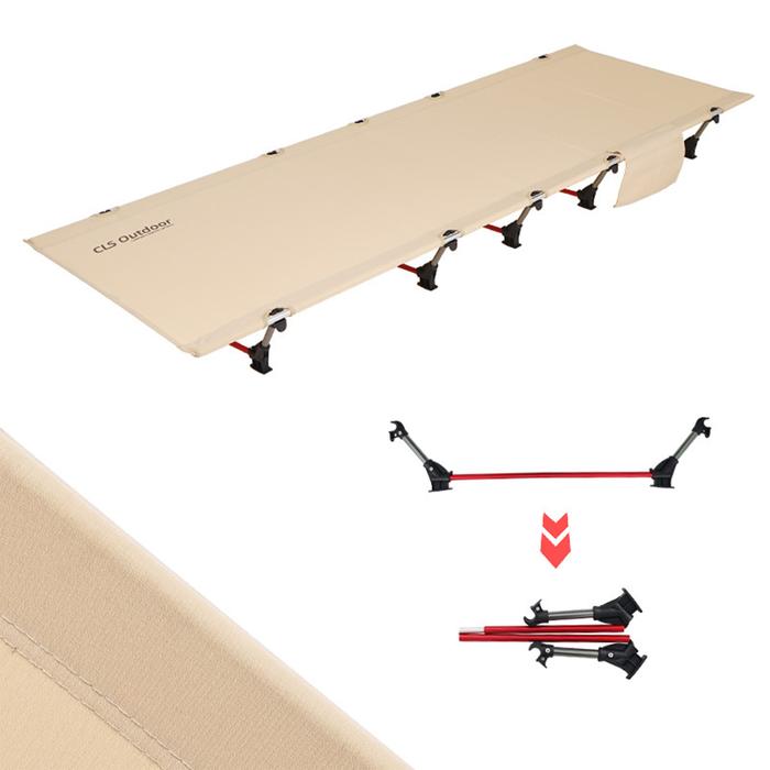 Outdoor Fully Folded Camping Bed Single Ultra-light breathable Bed