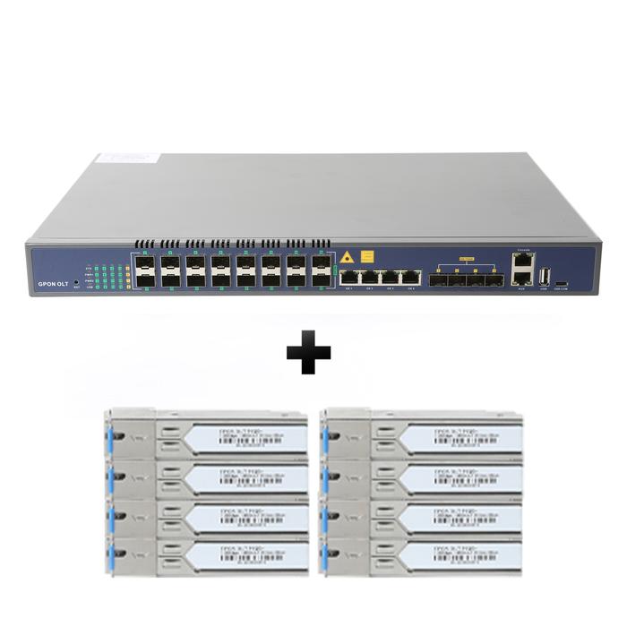 1U 16PON GPON OLT 16PORT WEB SNMP CLI COMPATIBLE HUAWEI ZTE FIBER