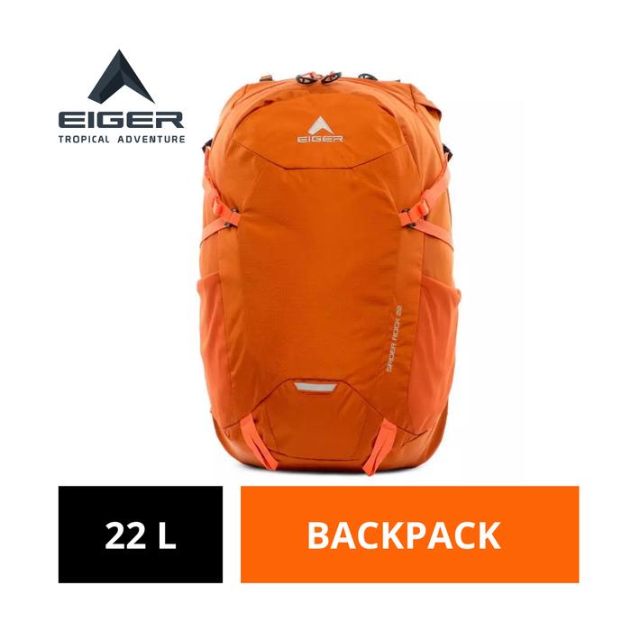 [BISA COD] Tas Ransel Pria Eiger Original 22 L Hitam Nilon Spider Rock 22 Backpack Outdoor