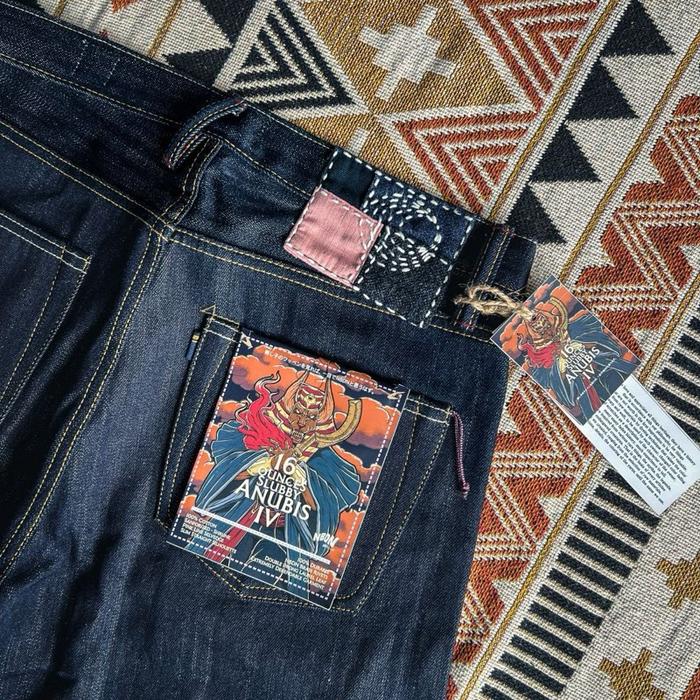 NBDN Anubis 16 Oz Slubby Denim Selvedge Original Size 32  Jeans Cowok