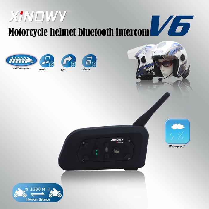 XINOWY V6 PRO Motorcycle Helmet Headset Bluetooth Intercom 1200M