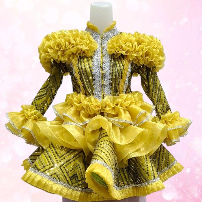 Baju Mayoret Terbaru Lemon Brukat Garis Model Sabrina/ Baju Mayoret indonesia / Baju mayoret fashion
