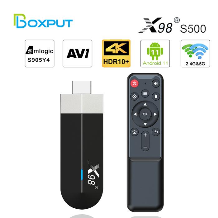 X98 S500 Android 11 TV Stick Amlogic S905Y4 Quad Core 4G 32G AV1 4K