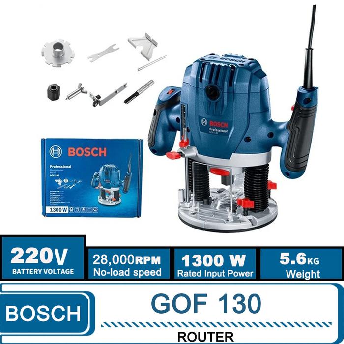 Bosch GOF130 1300W Electric Trimming Machine 28000rpm Woodworking Milling Engraving Hand Wood Edge R