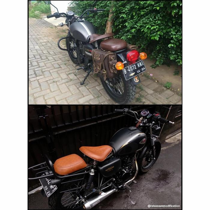 jok kawasaki w175 type royal enfield classic double seat L1