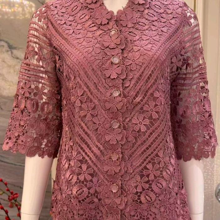 atasan cantik brukat Lauren/cz/pink butik cantik