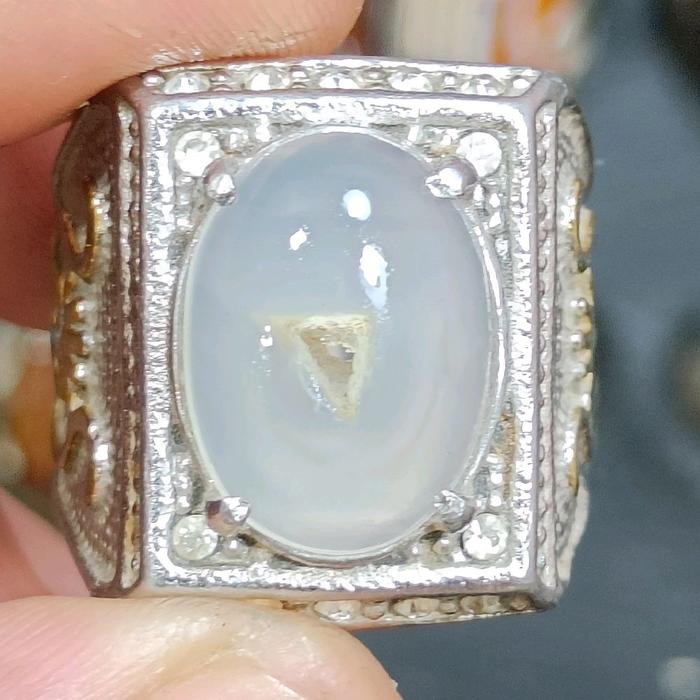 cincin batu akik kecubung ta'al combong natural