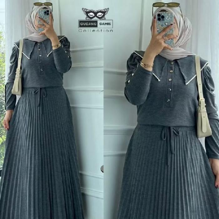 One set (Blouse & rok) Wanita Remaja- Knit Clarke/ Baju Setelan Panjang Nyaman