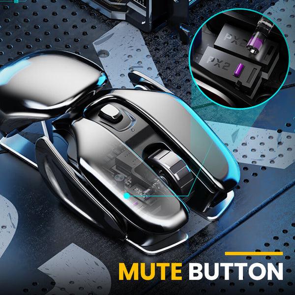 PX2 Metal 2.4G Rechargeable Wireless Mute 1600DPI Mouse 6 Buttons for