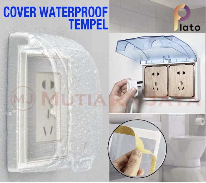 Tutup Cover Stop Kontak Waterproof Tempel - Transparant, SINGLE