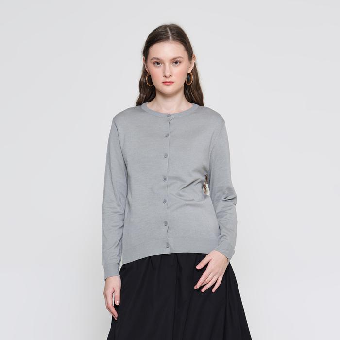 Ready- Zes Cardigan Basic Knit Wanita Reguler Fit Dtrow001 121361410 -Gratisongkir