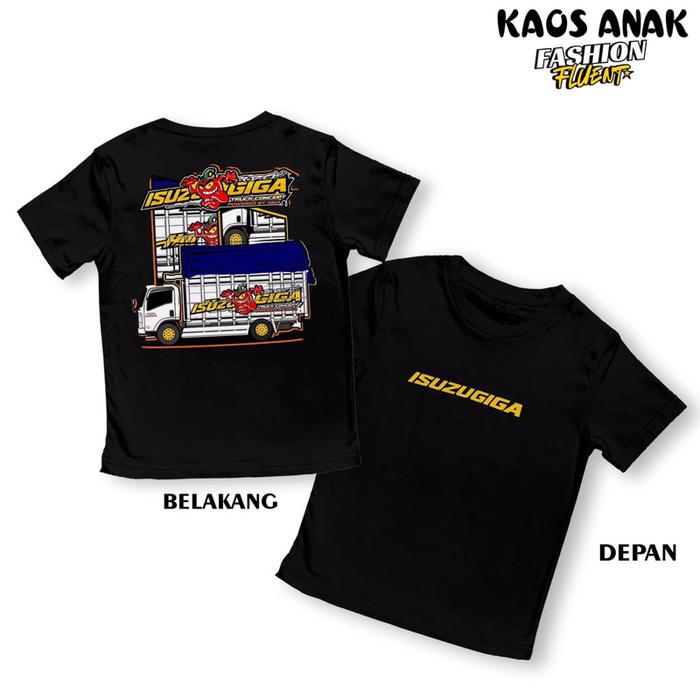 ISUZU GIGA Kaos Truk Anak Unisex Laki-Laki Perempuan Usia 2-13 Tahun Bahan Lembut Cotton Combed Baju