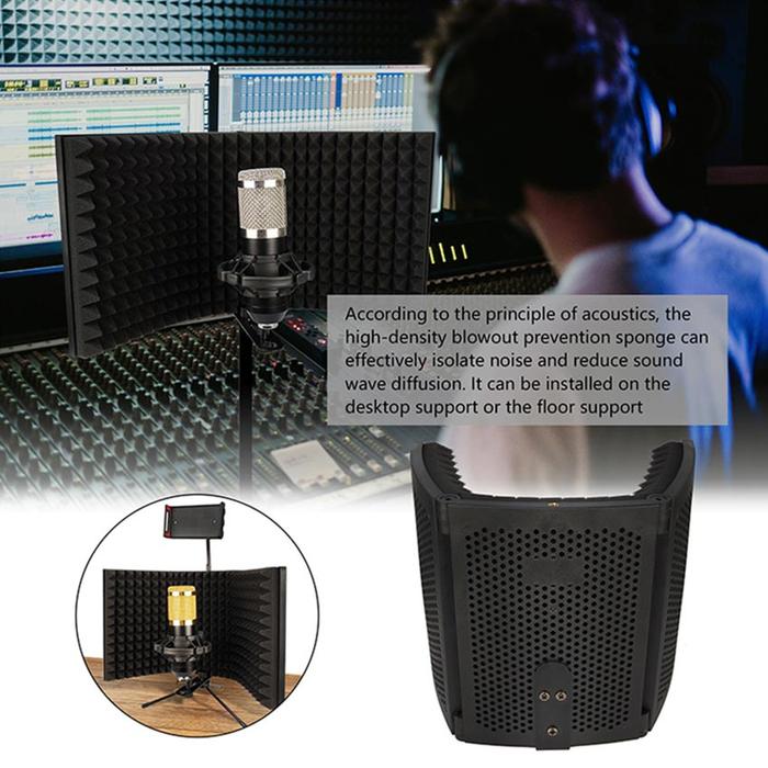 PORTABLE vocal booth Recording Microphone Isolation Shield paket karaoke sound system Stand Mic Pop