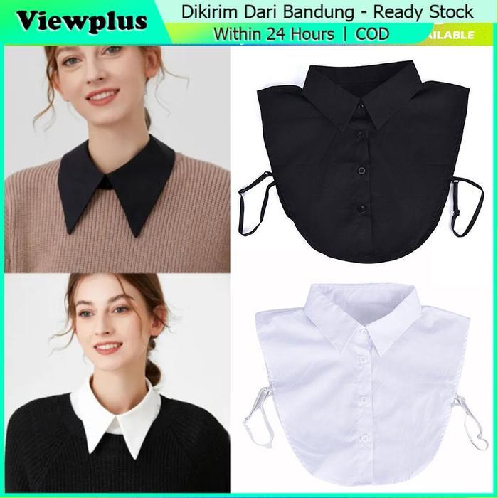 Kerah Kemeja Palsu Putih Hitam Fake Collar Pria Wanita Terbaru