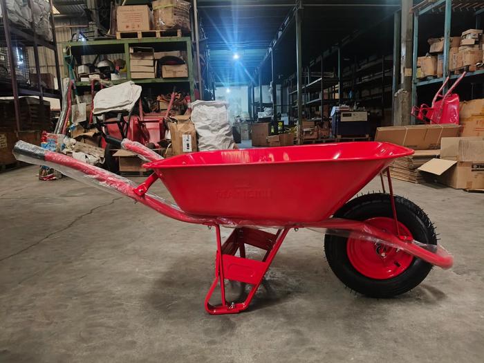 MANCINI | Gerobak Sorong | Troli | Angkong | 14Kg (Warna : Merah) | Ban Mati / Ban Hidup