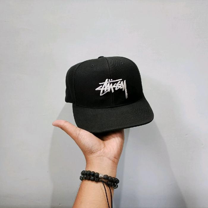 Snapback Stussy Black White Original