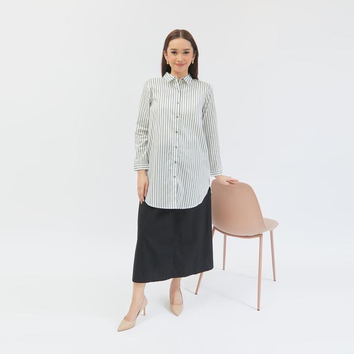 TERMURAH Geela Official - Sadiya Green Stripe Tunic (G.1759) | Tunik Wanita