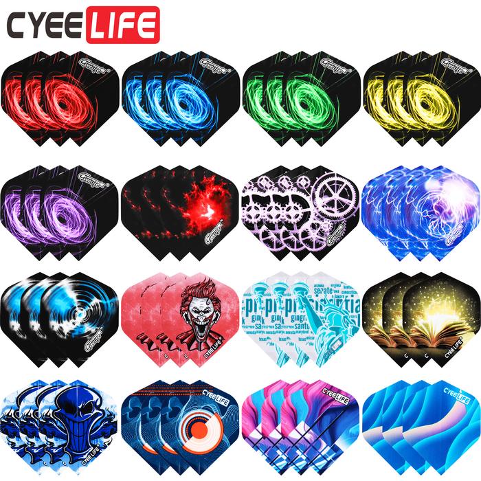 CyeeLife 30PCS Dart Flights Multiple Styles Colorful PET Darts