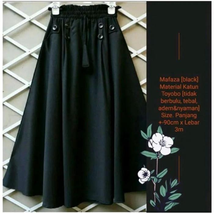 Safitiri Rok Payung Panjang Polos Katun Cigaret Premium