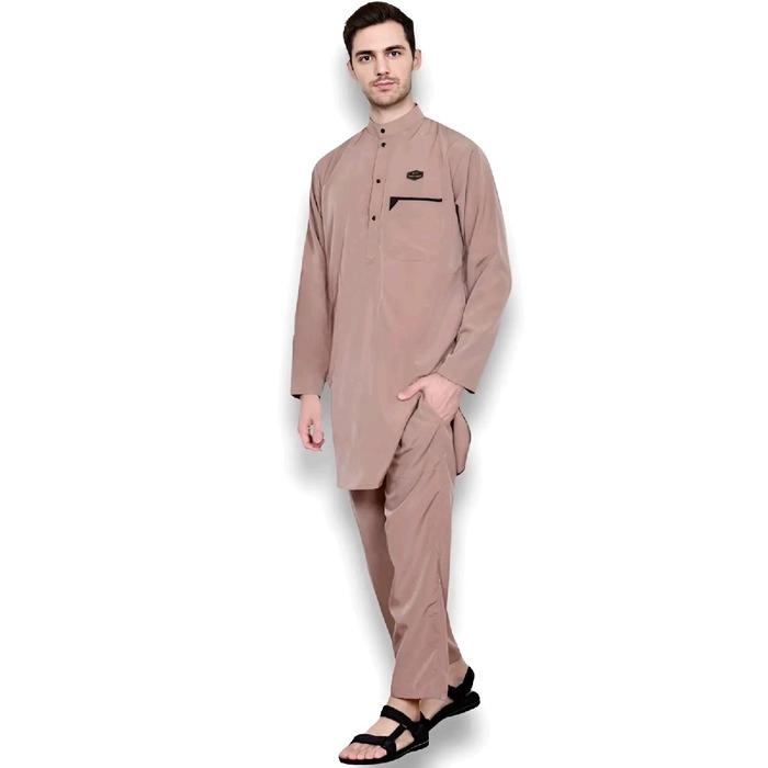baju koko & atasan Setelan Koko Muslim AL Kahfi - Baju Muslim Pria dewasa Model Kurta Polos Pakistan
