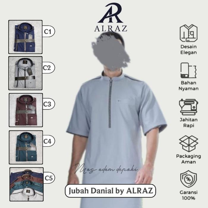 Promo Baju Gamis / Jubah Pria Dewasa Lengan Pendek & Panjang Model Deniyel Daniyal By Al Raz Model F