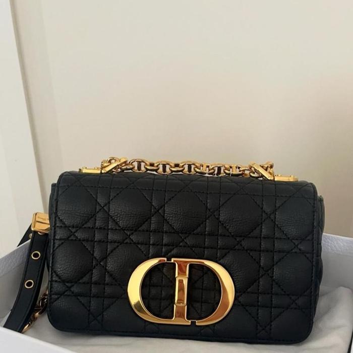 Authentic Dior Caro Small Black Ghw Preloved