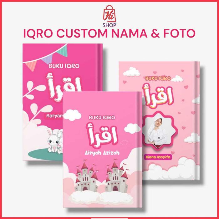 Buku Iqro Milenial Custom Full Color Hardcover Softcover (Free Tulis Nama & Foto di Cover) / Buku Iq