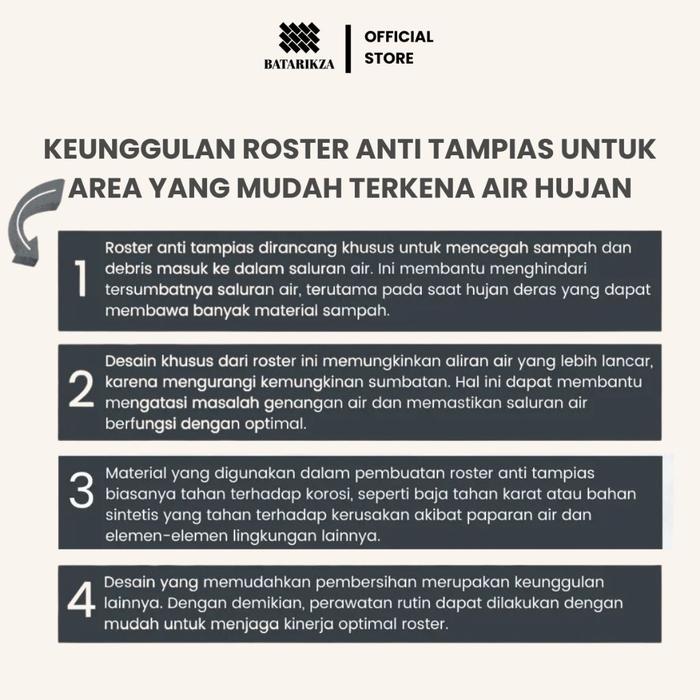 BATARIKZA β Roster Beton Anti Tampias 20x20Γ10 cm | Ventilasi Dinding Fasad Minimalis