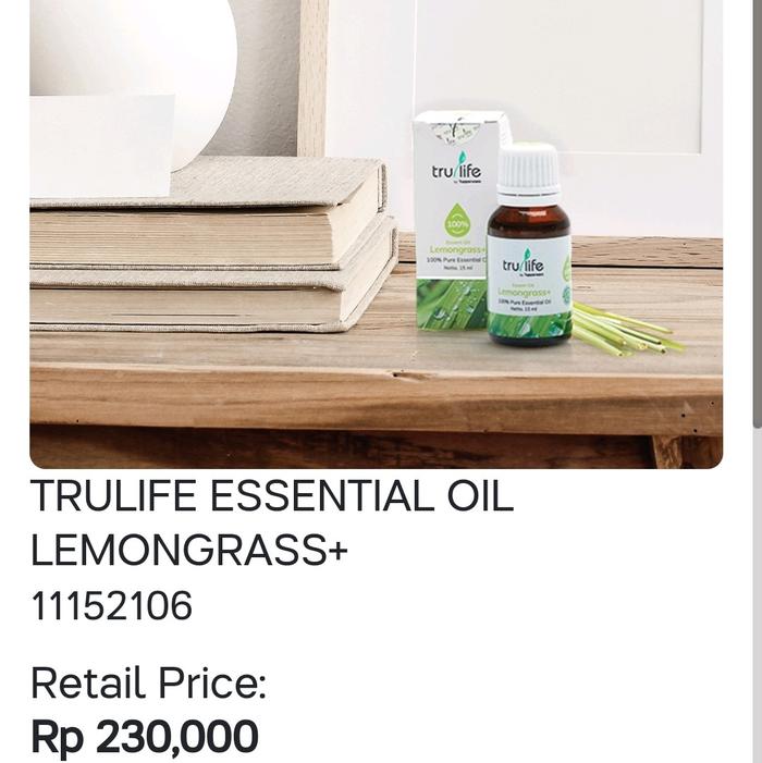 TUPPERWARE TRULIFE ESSENTIAL OIL LEMONGRASS
