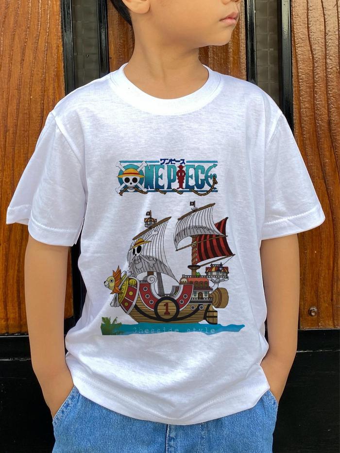 BAJU KAOS ANAK KARAKTER LAKI-LAKI/PEREMPUAN, KARAKTER ANIME ONE PIECE KAPAL LUFFY SUNNY Combed