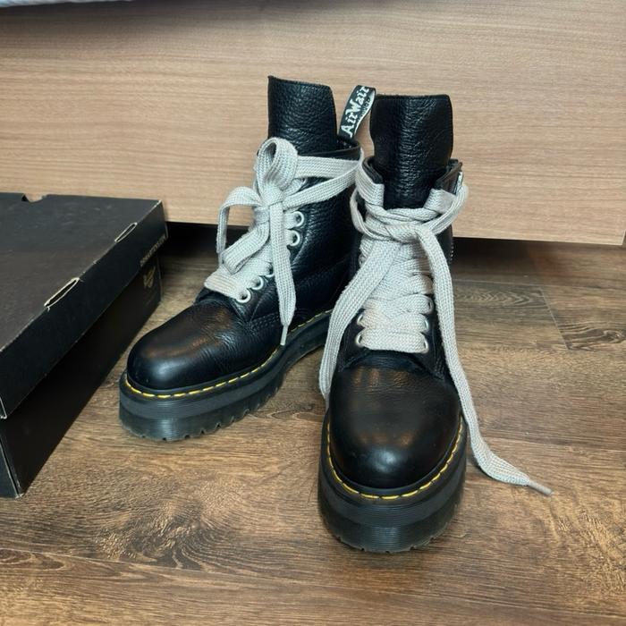 RICK OWENS X DR MARTENS 1460 BEX QUAD SOLE JUMBO LACE  size 43 Shoes