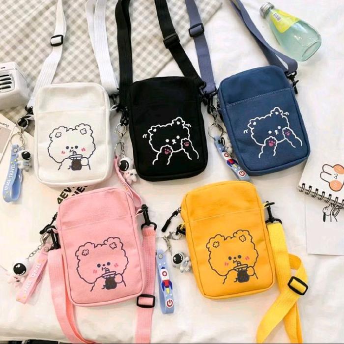 TataShop Bag - Tas Selempang Anak Perempuan Tas Pundak viral Sling Bag Mini Wanita Motip Beruang Fiv