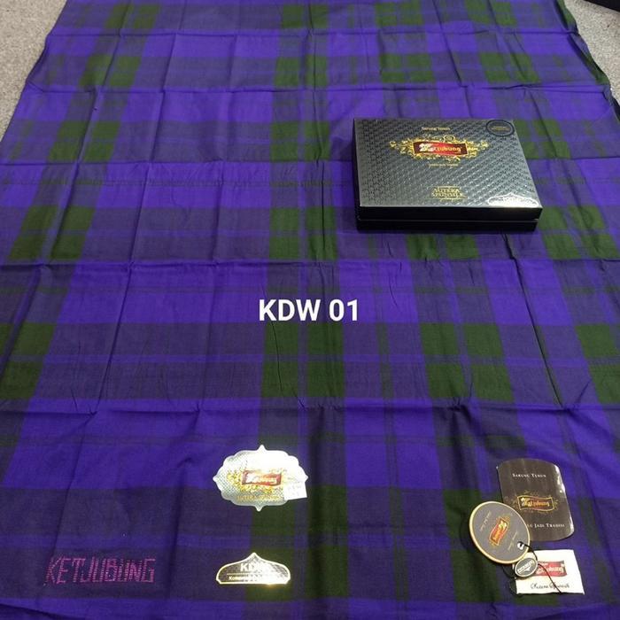 STOK TERBATAS SARUNG KETJUBUNG KDW KDT GOLD SUTRA SPUNSILK MOTIF KOTAK-KOTAK