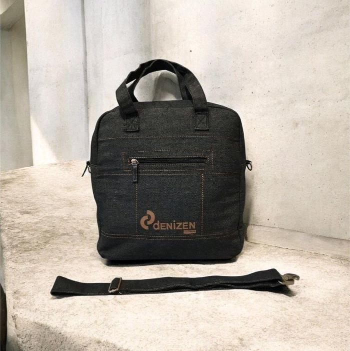 Denizen From Levis Black Denim Mens Sling Bag Original