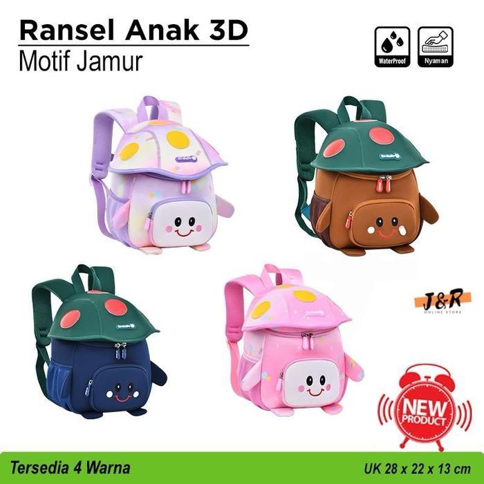 PREMIUM Tas Ransel Anak 3D Motif Jamur