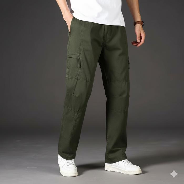 Celana Panjang Pria Keren Model Terbaru Bahan Parasut Import Kualitas Distro Slim Fit Hitam Cargo Fo
