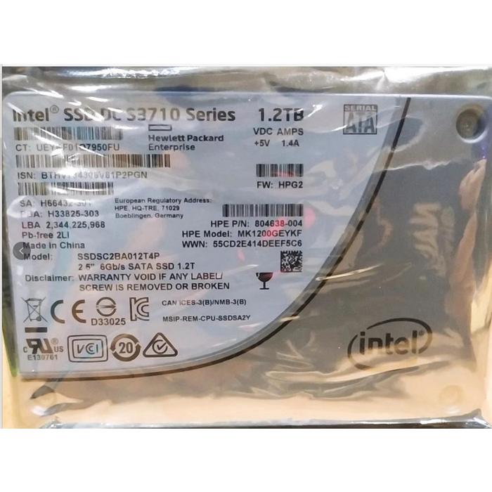 1.2TB Intel DC SSD Series S3710 MLC SATA III 2.5" SSD 1.2 TB